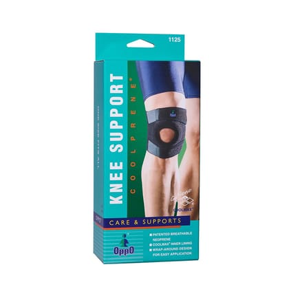 Oppo 1125 Coolprene Knee Support - Free Size (Black)
