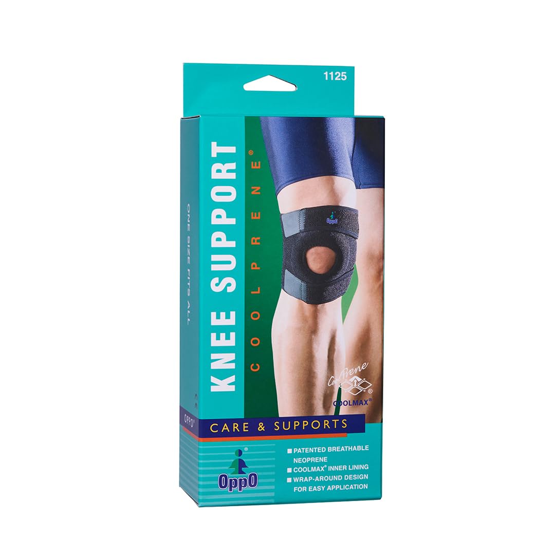 Oppo 1125 Coolprene Knee Support - Free Size (Black)