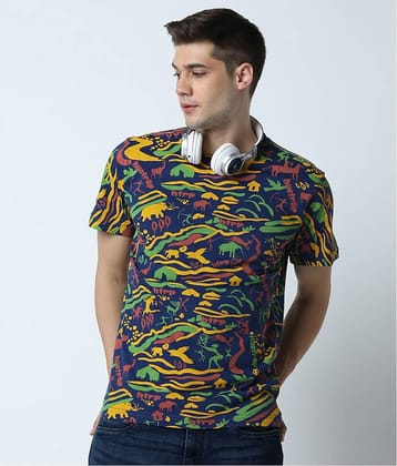 Huetrap Pack of 1 Cotton Regular Fit Men's T-Shirt ( Blue )