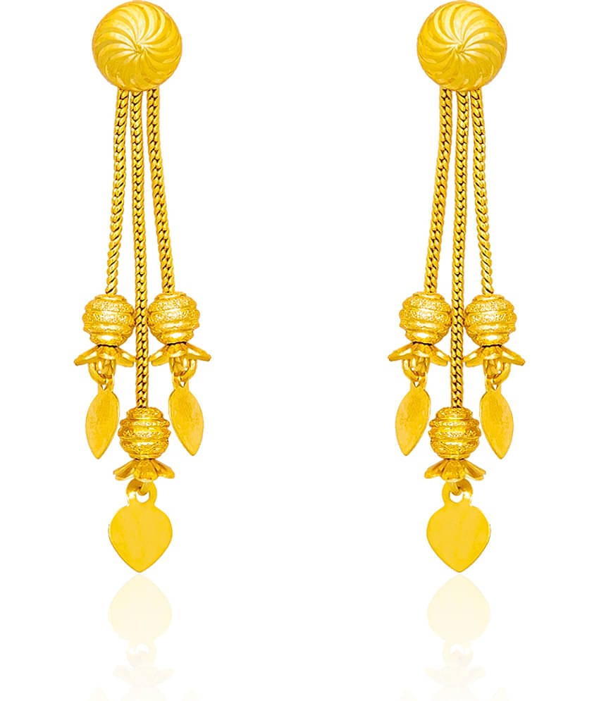 LUV FASHION Golden Stud Earrings ( Pack of 1 )