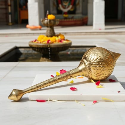 Brass Hanuman Mace, Gada No. 2 – Devotional Gada For Temple, Length : 12.5 Inch (ZMAS531 B)