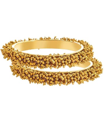 Gold Plated Pearl & Gold Beads Designer Thick & Heavy Traditional Ethnic Western Imported Kada Bangle Women & Girls.