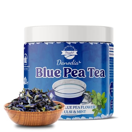 Danodia Foods Blue Pea Tea with Tulsi (Basil) and Mint, 50 gm