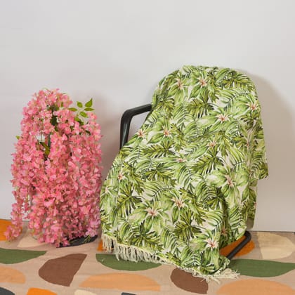 Plam Tree Handmade Throw-Width: 130 CM Length: 170 CM