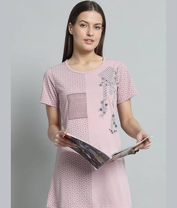 OGEN Women Cotton Blend Printed Regular Fit Round Neck T-Shirt ( Black )