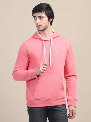 Amswan Men'S Pink Stylish And Comfort Fit Hoodie-L