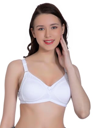 LacyLuxe Full Coverage/Seamless Padded Bra Women T-Shirt Lightly Padded Bra-30B / White / Nylon