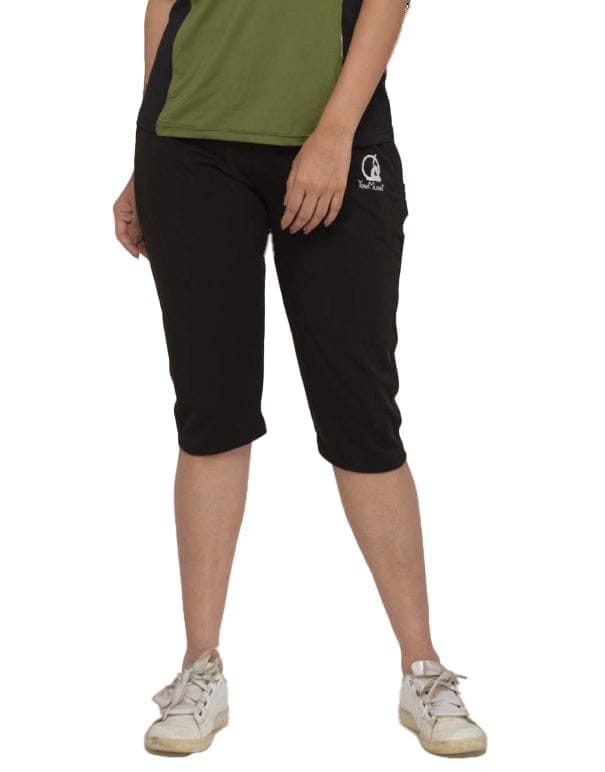 Yoni Mudra Women's High-Waist Comfort Fit Capris – Premium Polyester Lycra Fabric