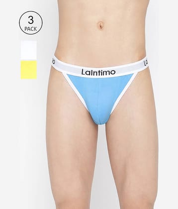 La Intimo Pack of 3 Cotton Briefs For Men's ( Multicolor )