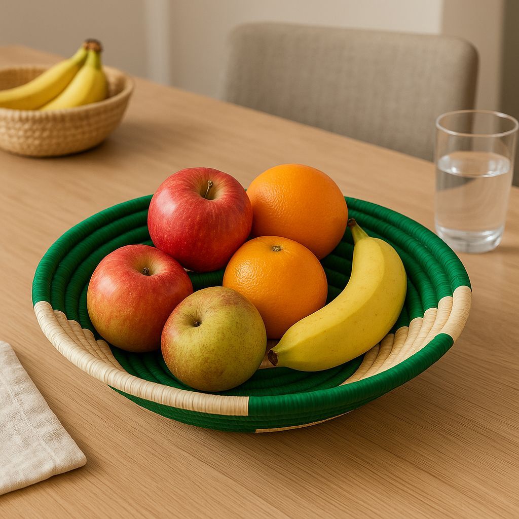 Handwoven Tiger Grass Basket – Eco-Friendly Home & Dining Décor