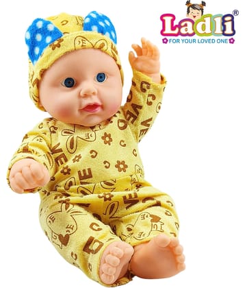 Print Dress Doll for Kids Washable & Stuffed Doll with PVC Face/Soft Toy
