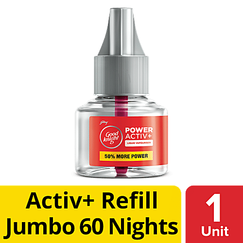 Good knight Power Activ+ Liquid Vapourizer, Mosquito Repellent 60 Nights Jumbo Refill, 45ml Jumbo Refill