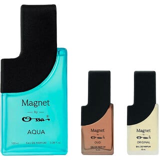 Ossa Magnet Aqua 100ml, Oud 15ml And Original 15ml Unisex EDP Long Lasting Perfume Combo For Men And Women (Pack Of 3)