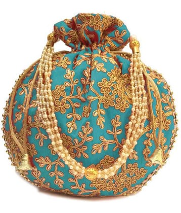 Apratim Light Blue Silk Potli