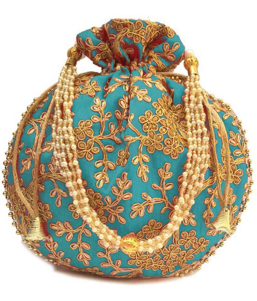 Apratim Light Blue Silk Potli