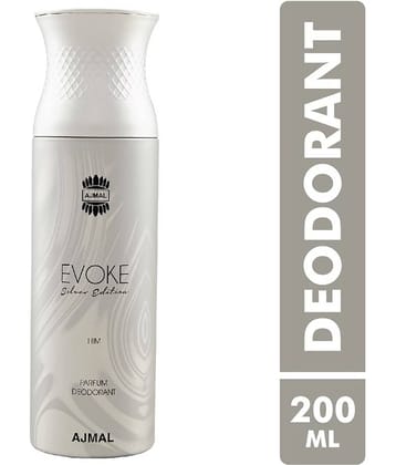Ajmal Evoke Silver Edition Perfume Deodorant 200ml Body Spray Gift For men Pack of 1