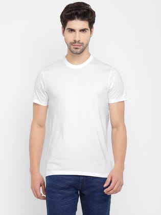 Round Neck T-Shirt for Men White (CLEARANCE NO EXCHANGE NO RETURN)-M / White