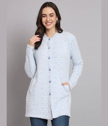 eWools.in Woollen Round Neck Women's Buttoned Cardigans - Navy ( )
