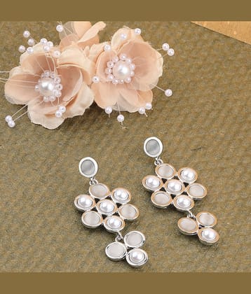 SILVER SHINE Fashion Stylish Silver Pearl Earring For Women Girl