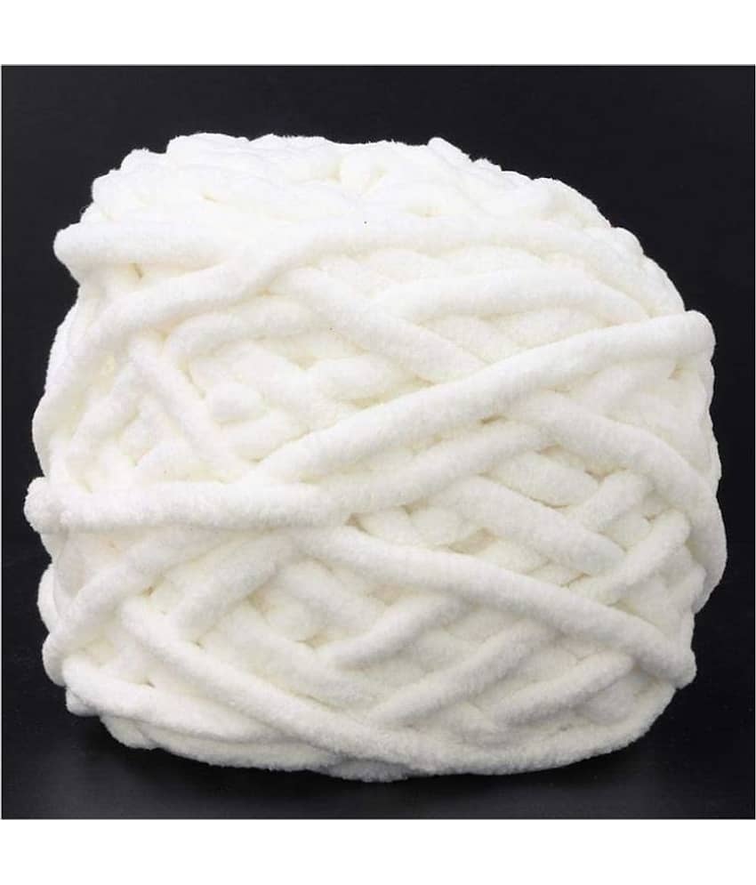 PRANSUNITA Super Thick Fluffy Jumbo Polyester Baby Blanket Chenille Yarn for Knitting, Crochet & Home Decor Projects, Afghans, throw pillows, cushions & blankets. -100 GMS – 6mm thickness
