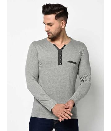 Glito Pack of 1 Cotton Blend Regular Fit Men's T-Shirt ( Grey )