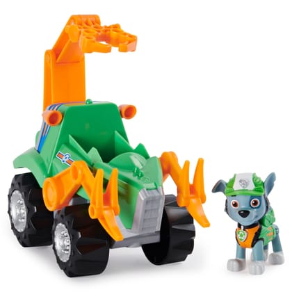 Paw Patrol Dino Rescue Rockyâ's Deluxe Rev Up Vehicle For Kids 3 Years and Above