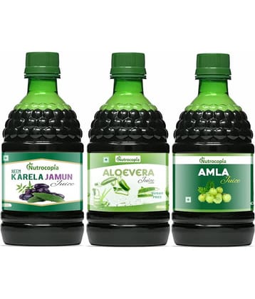 NUTROCOPIA Neem Karela Jamun, Aloe Vera and Amla Juice Pack of 3 of 400 ML(1200 ML)