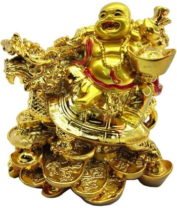 raashi collection  buddha feng shui laughing buddha on dragon laughing buddha big size for money and wealth