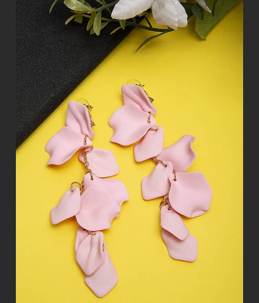 YOUBELLA Pink Danglers Earrings ( Pack of 1 )