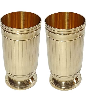 A & H ENTERPRISES - Heavy Water Brass Glasses Set 250 ml ( Pack of 2 )