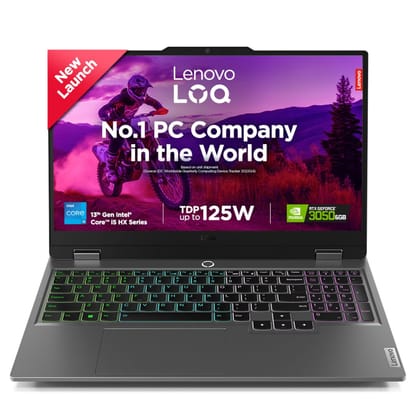 Lenovo LOQ 2024 13th Gen Core i5-13450HX | NVIDIA RTX 3050 6GB (16GB RAM/512GB SSD/15.6" (39.6cm)/Windows 11/Office Home 2024/100% sRGB/3 Mon. Game Pass/Grey/2.4Kg), 83DV00XCIN Gaming Laptop Lenovo LOQ 2024 13th Gen Core i5-13450HX | NVIDIA RTX 3050 6GB 