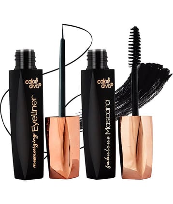 Color Diva Mesmerizing Eyeliner & Mascara Black, 7ml , Pack Of 2