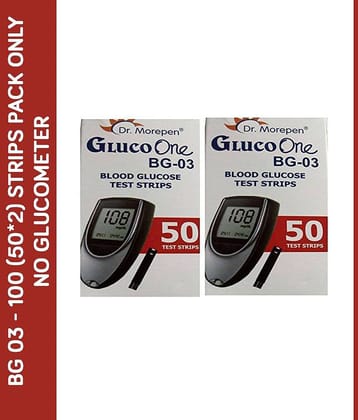 Dr. Morepen 100 Sugar Test Strips For Bg03 Glucometer(Strips Pack Only)