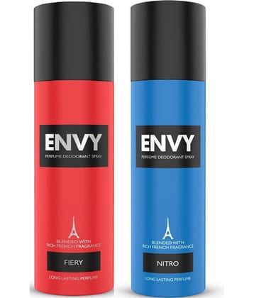 Envy Fiery & Nitro Deodorant Spray for Men 240 ml ( Pack of 2 )