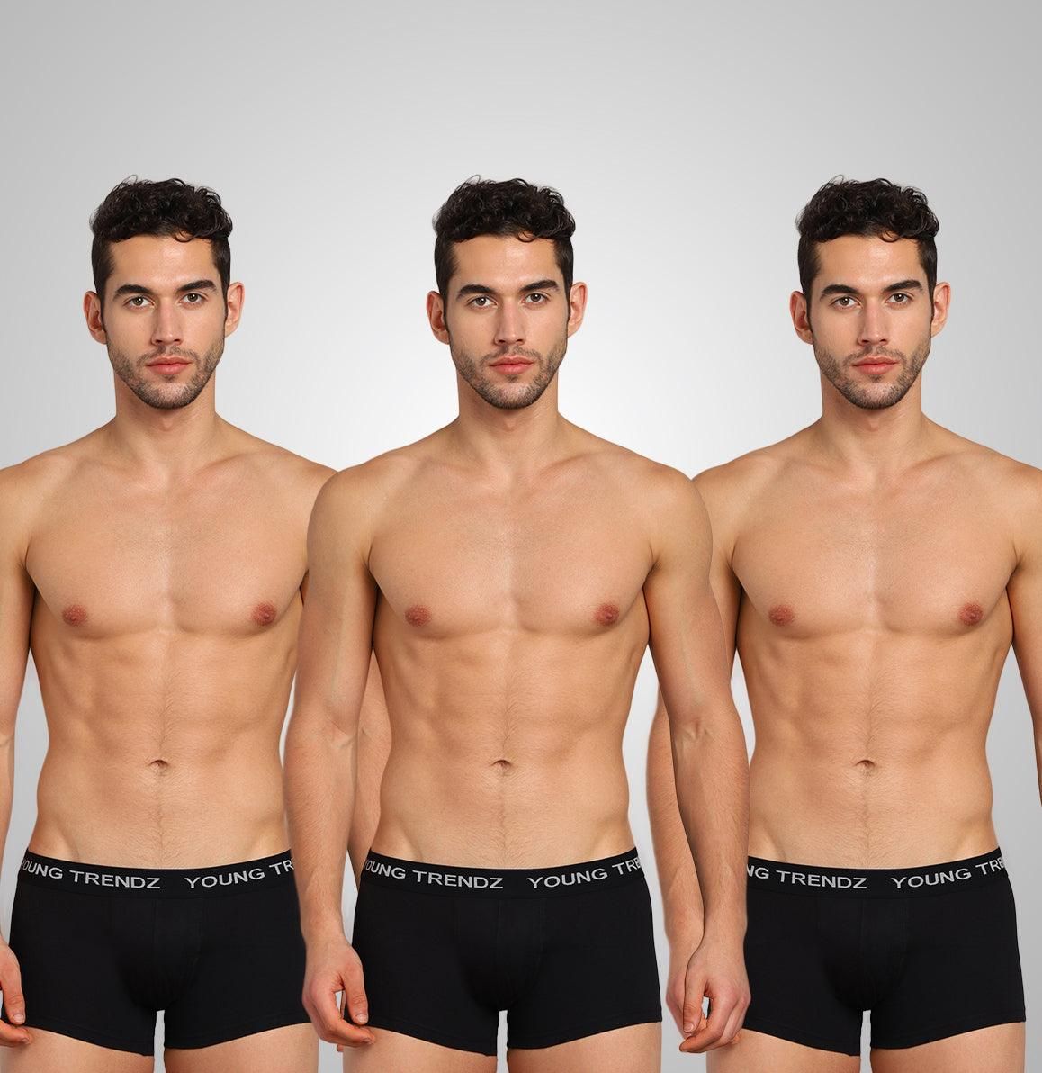 Young Trendz Men's Inner Trunk-S / BLACK-BLACK-BLACK