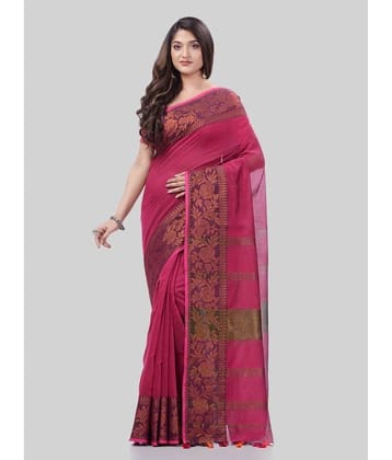 Desh Bidesh Cotton Silk Embellished Saree With Unstitched Blouse Piece ( Pink )