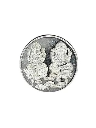 Laxmi Ganesh ji round (German Silver) silver coin for pooja and gifting