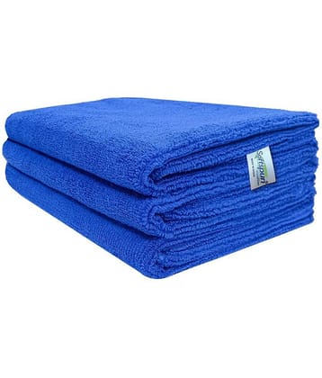 SOFTSPUN Microfiber Cloth - 3 pcs - 40x40 cms - 340 GSM Blue - Thick Lint & Streak-Free Multipurpose Cloths - Automotive Microfibre Towels for Car Bike Cleaning Polishing Washing & Detailing