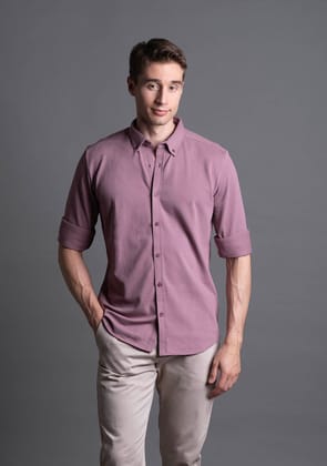 Piqué Shirt in Light Grape-M · 40 - 41''
