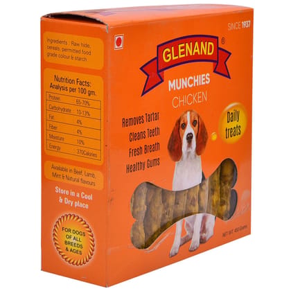 Glenand Dog Munchies 450g Chicken Box