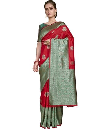 Sariya Jacquard Woven Saree With Unstitched Blouse Piece ( Multicolor1 )