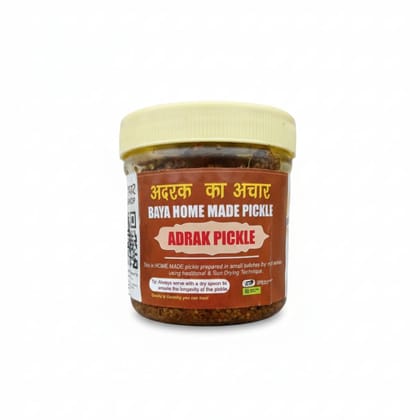 Baya India Adrak  Pickle | 250g | Homemade Authentic Indian Achar | Traditional Recipe | No Preservatives | Spicy & Tangy Taste