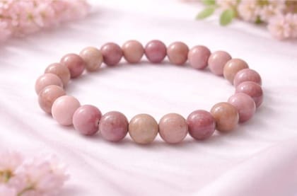 Natural Crystal 8mm Rhodonite Bracelet (Light Purple)-PID64912