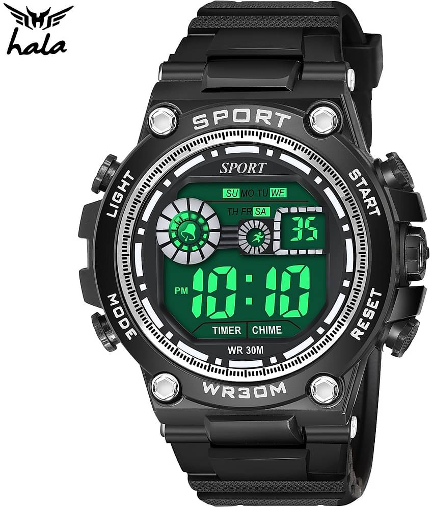 Hala - Black Silicon Digital Men's Watch