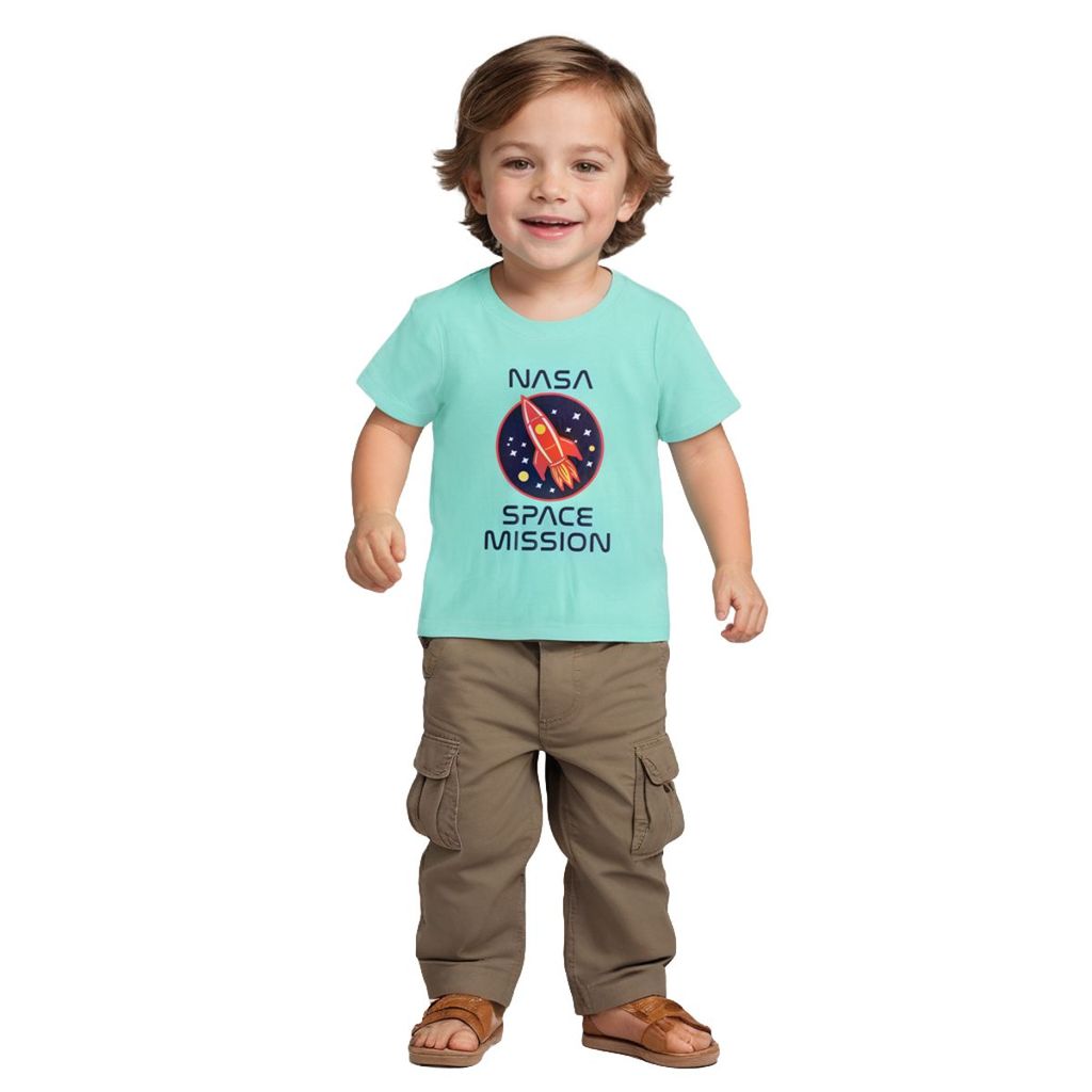 Top Kids Boys T shirt Cotton Biscay Green Space Mission 2025 at ShopCircuit | ONDC Top Kids Boys T shirt Cotton Biscay Green Space Mission 2025 at ShopCircuit | ONDC