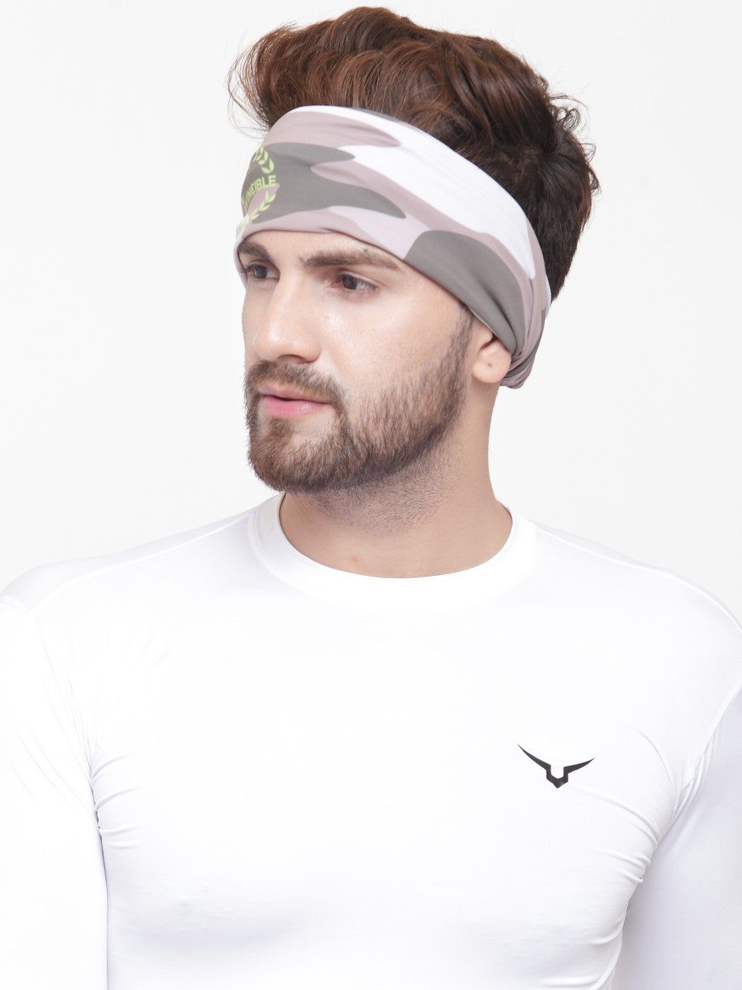 Invincible Men's Head Band-Sand Camo