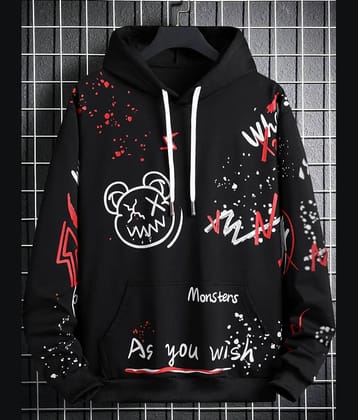 Try This Cotton Blend Hooded Men's Sweatshirt - Black ( Pack of 1 )