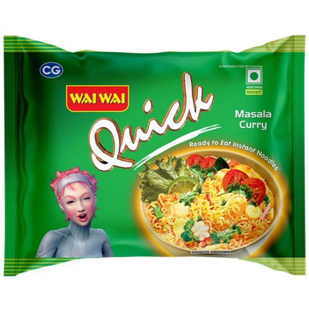 Wai Wai Quick Ready To Eat Masala Curry Noodles, 62 g