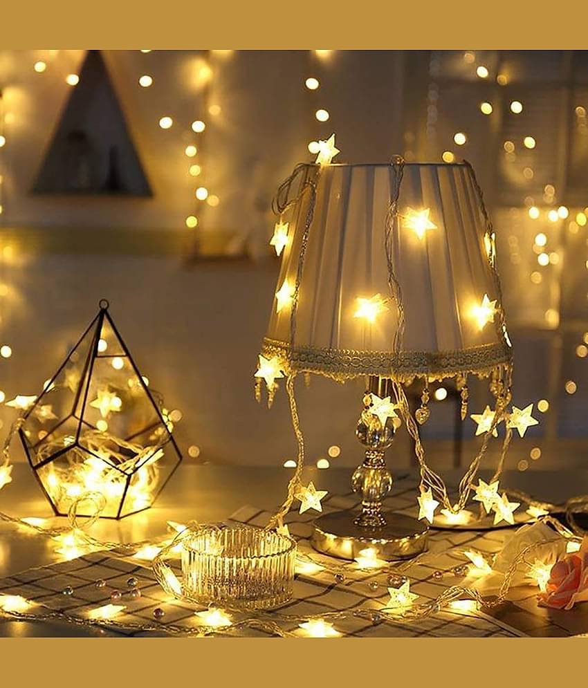 MIRADH 3Mtr 20 Star Plug Powered String Lights Yellow
