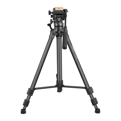 Digitek (DPTR 880 PRO) (165 cm) Platinum Aluminum Light Weight Tripod, with Fluid Video Head, for DSLR & Video Cameras, Maximum Operating Height: 5.90 Feet, Maximum Load : 6 kgs (Black)